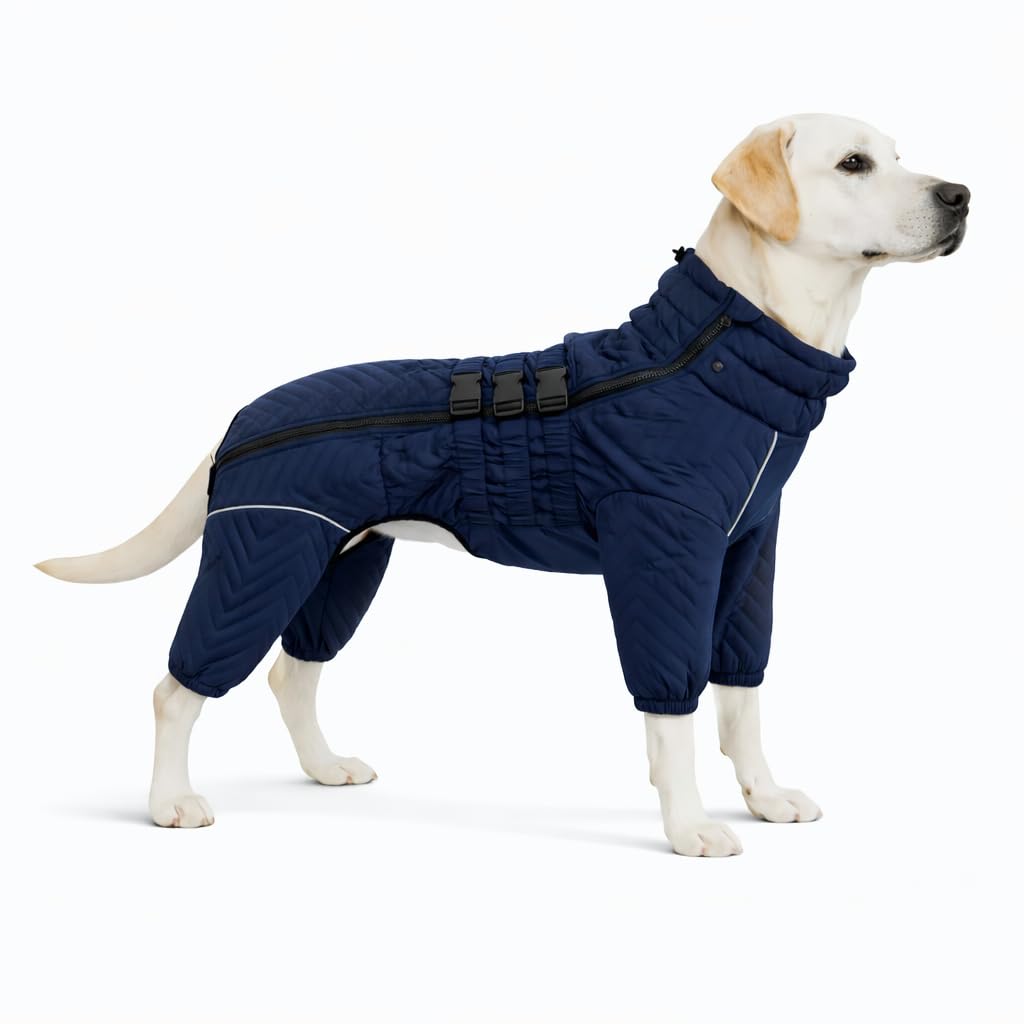 Abrigo cálido para perro, chaleco de doble capa, 4 patas cubiertas, resistente al viento, impermeable, reflectante, chaleco cálido para perro, patinaje al aire libre, disfraz para perros pequeños,
