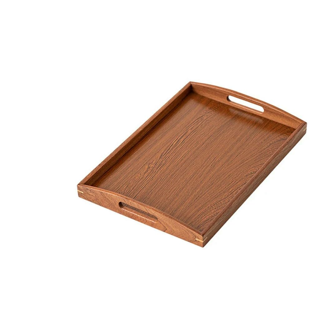 JJDFW - Bandeja de madera para servir con asas, bandejas de té, bandeja de comida para desayuno, café, postre, aperitivos, mesa de café para el hogar