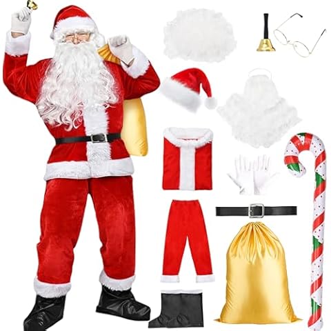 Amycute Deluxe Santa Claus Costume for Adults Cover