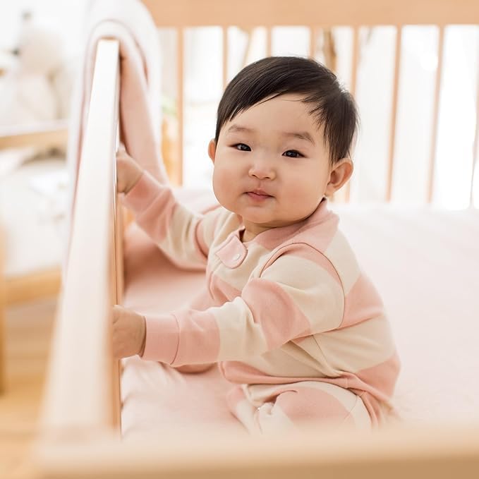 Burt's Bees Baby Baby Girls Sleeper Pajamas, 100% Organic Cotton, One-piece PJs, Diagonal Zip Up Jumpsuit, Snug Fit Footie - Image 4