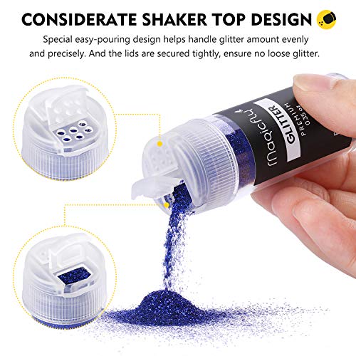 Glitzerpulver, Magicfly 50 x 10g Glitzer Farben Glitter Set für Basteln Feine Glitzerpulver für Nägel, Gesicht zum… – Bild 3
