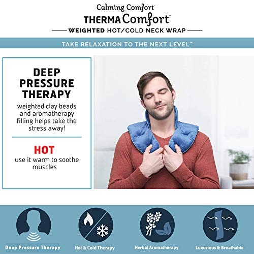Calming Comfort ThermaComfort Weighted Hot/Cold Neck Shoulder Wrap- Deep Pressure Therapy, Herbal Aromatherapy, Comfort Fit Design- 5 lbs - Thumbnail 3