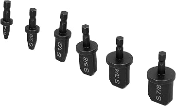 Conjunto de Brocas Hexagonais para Ferramenta de Estampagem 6 Unidades, Ferramenta Manual para Alargamento de Tubo de Cobre para Reparo de HVAC, Aço Inoxidável, Várias
