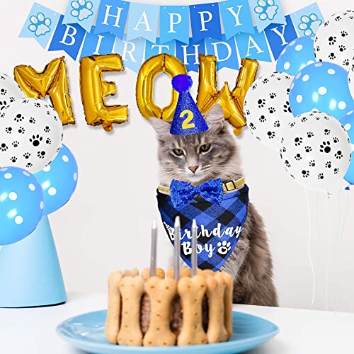 Cat-Birthday-Party-Supplies-Cat-Birthday-Collar-Bandana-Cat-Birthday-Hat-Bow-Tie-Birthday-Number-Cat-Birthday-Banner-Balloons-Meow-Letter-Balloons-for-Cat-Kitten-Birthday-Outfit-Decorations