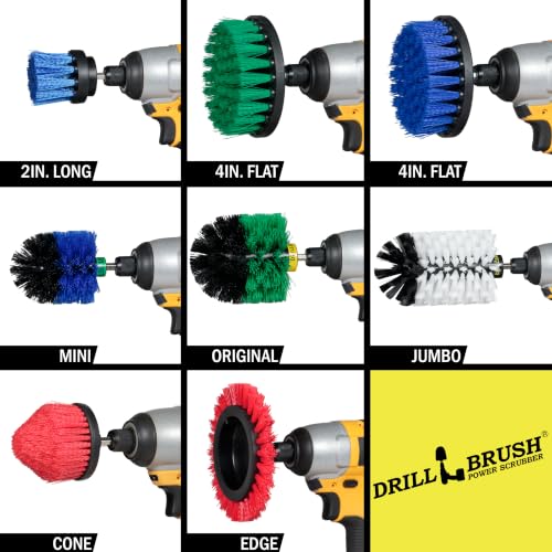 Image of Drillbrush Power Scrubber Attachments - Interior Car Detailing Kit | Car, Kitchen, Boat, and Outdoor Cleaning - Nylon Wheel Brush For Drill - Oven Cleaner Drill Brush Set - Crevice Cleaning Tool