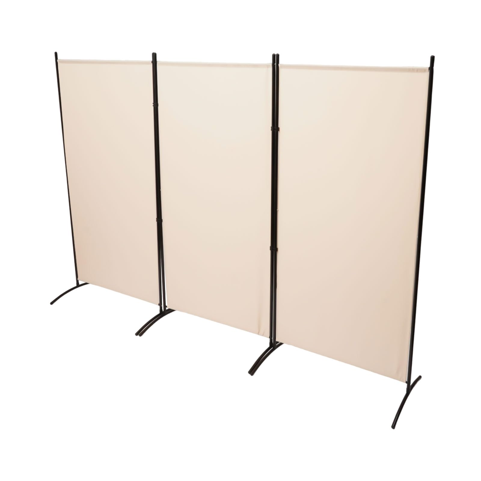 Składana ścianka działowa 3 panele rozdzielacz 260 x 180 cm beżowy parawan