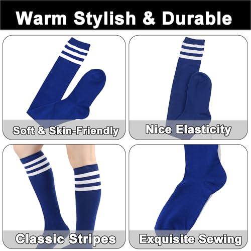 LPMOERA Knee High Socks for Woman Long Tall Tube Athletic Cotton Tall Socks Baseball Softball Socks4