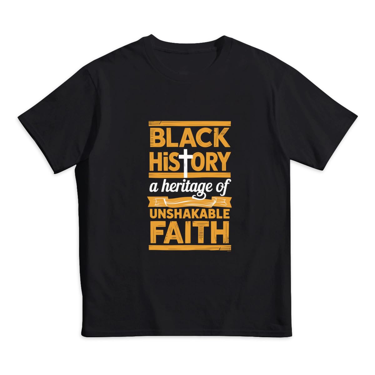 GERCASE Unshakeable Faith Black History Month Women Men Kids Kids' 100% Cotton T-Shirt - Soft Tee for Boys & Girls