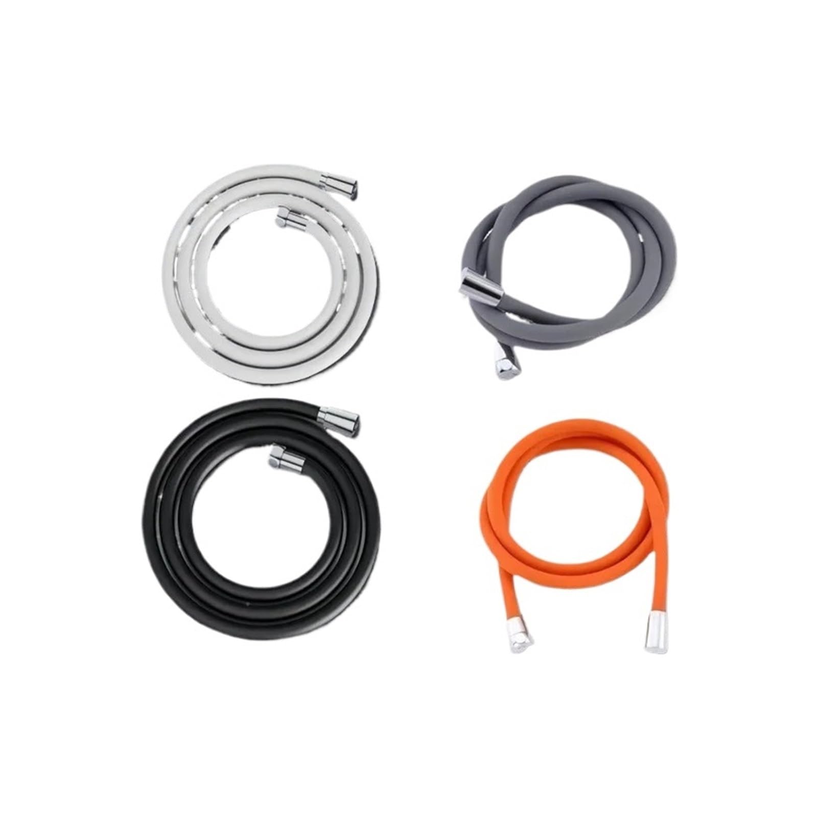 Vlqxkdpoi Black Shower Hose,1.5/2M Silicone Flexible Hose Bathroom Accessorie Winding Extension Pressure Pipe Showerhead Tube(Gray,.5M)(,1.5M)