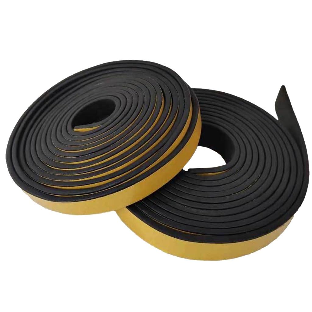 Tira de sellado de espuma de silicona, Tira de sellado espuma autoadhesiva plana silicona EPDM, negra, 2-5mm x 10-30mm 10M(5mm x 20mm x 10M)