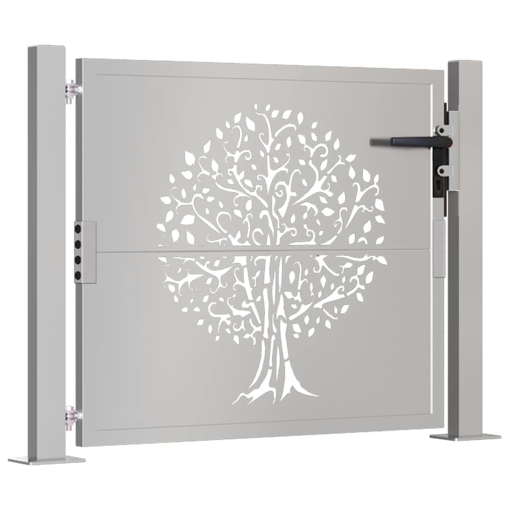Portal de jardín de acero corten 100 x 100 cm diseño árbol corte láser