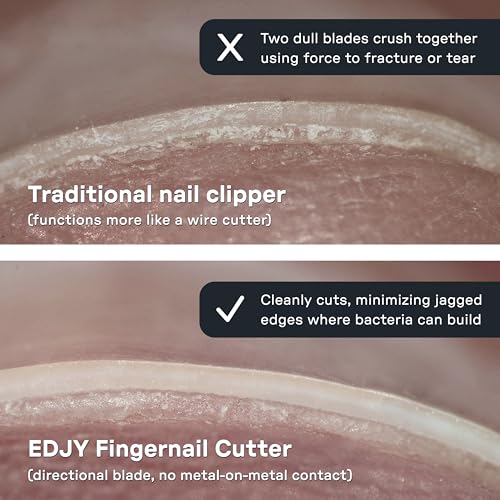 Image of EDJY Fingernail Cutter - Precision Stainless Steel Nail Cutter for Fingernails | Sharp Blade, Ergonomic Design, Durable & Rust-Resistant | Ideal for Men and Women EDJY Blue | 2-Pack