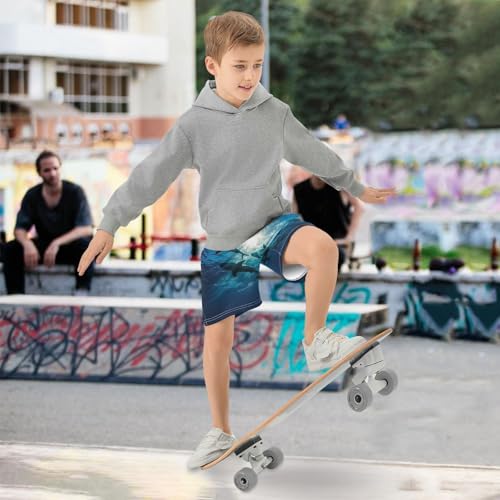 DOMIKING Shark Ocean Blue Kids Shorts Pull-on Boys Shorts with Elastic Waist Casual Athletic Pants for Summer Playwear4