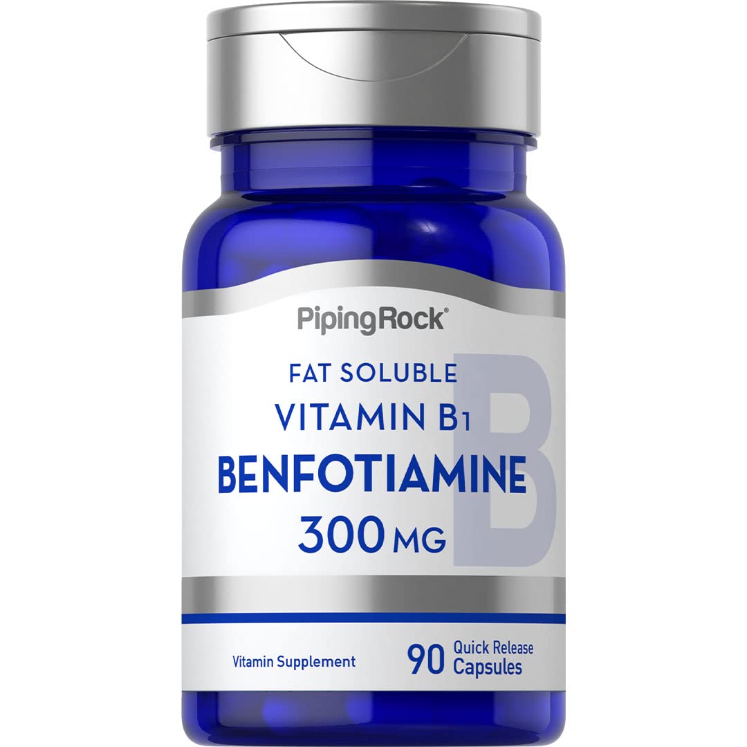 Piping Rock Benfotiamine 300mg | 90 Capsules | Fat Soluble Vitamin B1