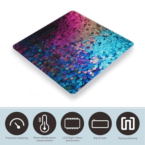 Báscula digital para baño con pantalla LCD clara miniatura 3