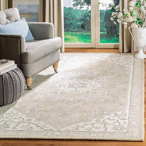 Image of 9x12 Ft Woolen Floor Rug - Oversized Hand-Tufted Wool Carpet for Elegant Home Interiors