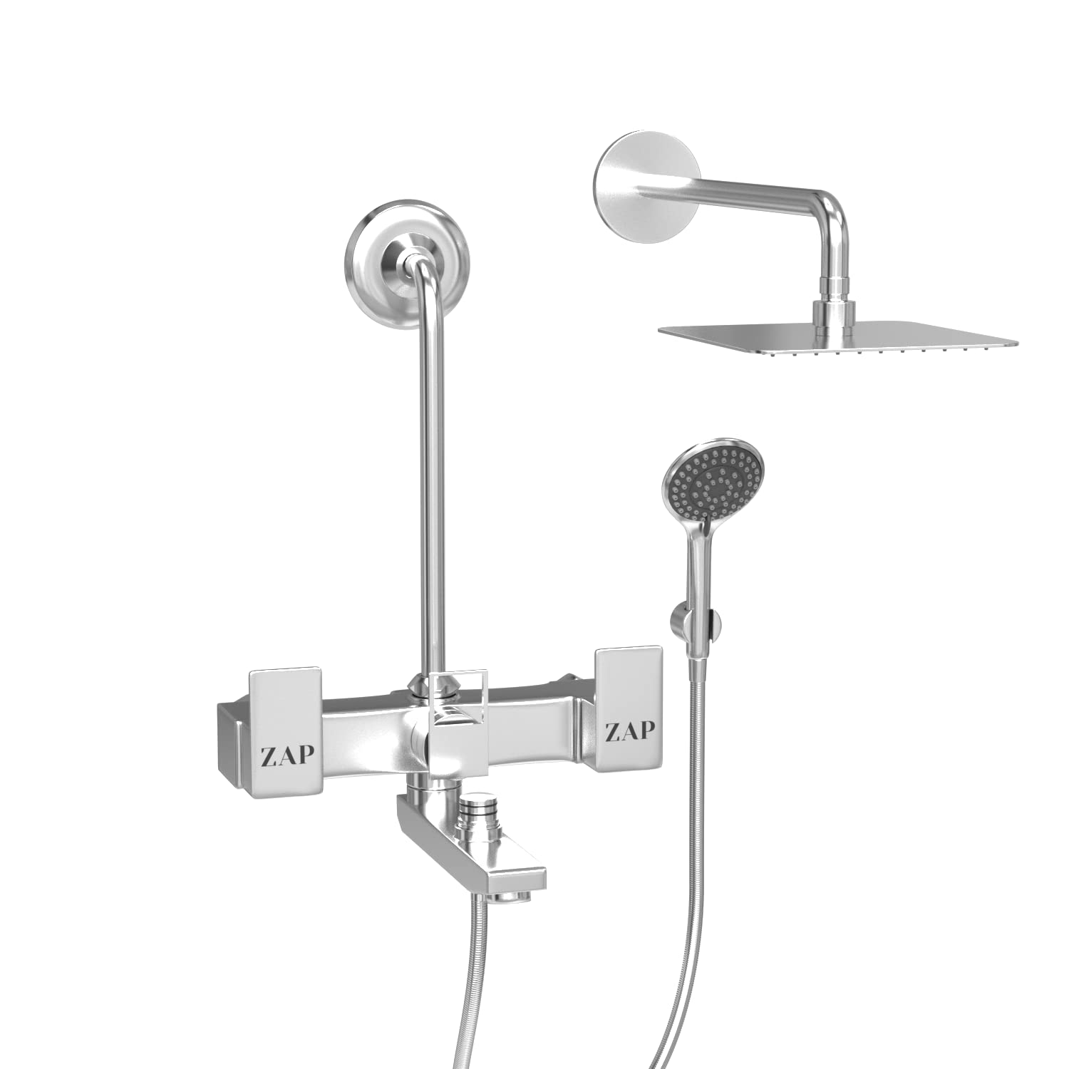 ZAP SKODA Series 100% High Grade Brass 3 in 1 Wall Mixer with Shower Arms & Head | Multi Flow Hand Shower with 1.5 Meter Flexible Tube (Chrome) (B0C5T1X13D) Amazon Price History, Amazon Price Tracker