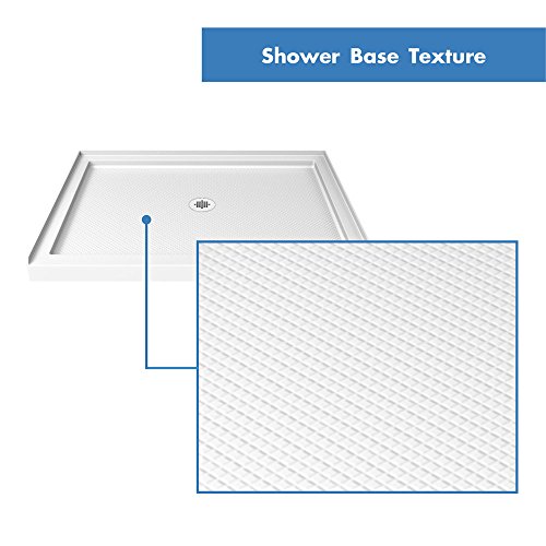 DreamLine 32 in. D x 48 in. W x 76 3/4 in. H Center Drain Acrylic Shower Base and QWALL-5 Backwall Kit In White, DL-6070C-01