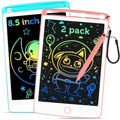 Richgv 2 Piezas 8,5 Pulgadas Tableta de Escritura LCD Color, Pizarra Electrónica Borrable y...