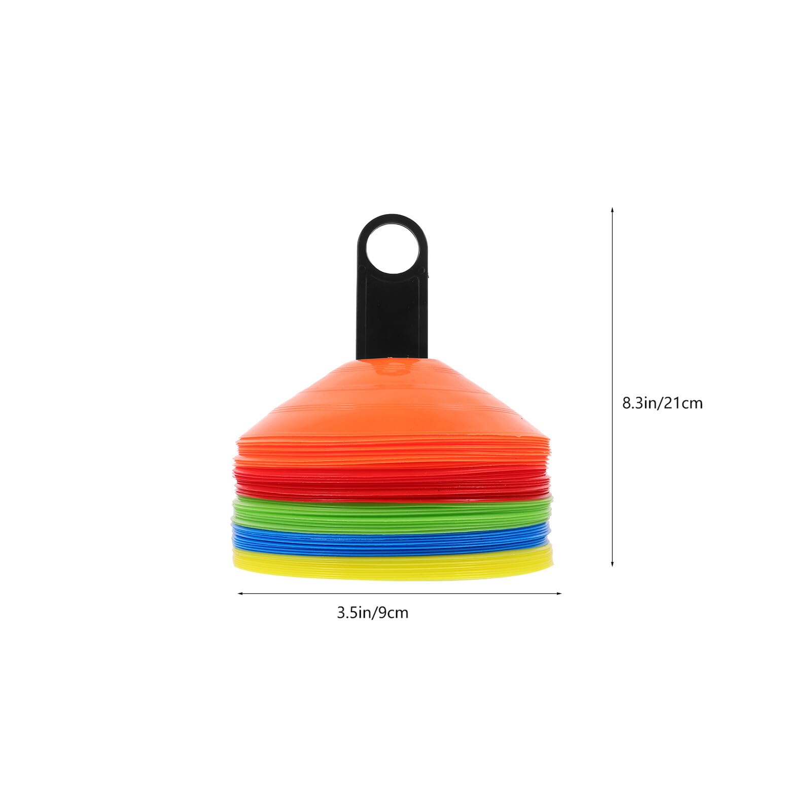 Conos de Entrenamiento de Fútbol 50 Piezas Multicolor de Plástico Soporte y Bolsa, Conos para Agilidad y Obstáculos Deportivos al Aire Libre, Accesorios para Entrenamiento