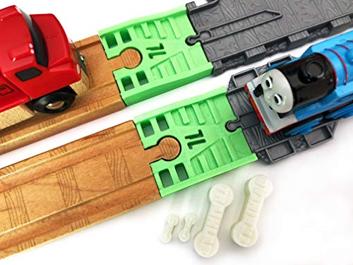 TrainLab Take-n-Play to Wooden Railway Train Track Adapter (Neon Green)