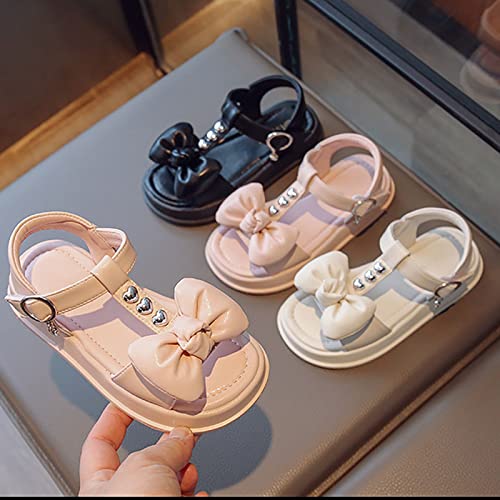 Kids Baby Summer Girls Sandals Love Bow Design Princess Shoes Dress Flat Shoes Little Girl Dress Up Clothes for Play (Black, 3 Big Kids)3