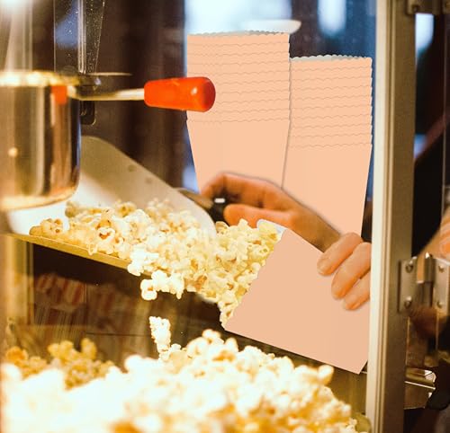 Image of 36 Pcs Salmon Popcorn Boxes - 2 x 4.5 x 2.7 inch Mini Popcorn Bags - Pastel Popcorn Boxes
