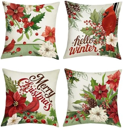 Joymaison Fundas Cojines 45x45 Juego de 4 Modernas Funda de Almoh...