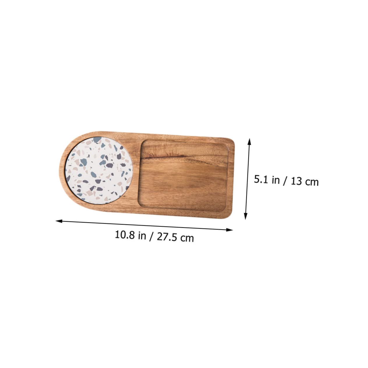 SOLUSTRE Elegant Wooden Plate Coaster Food Service Plate Restaurant Tray Home Use Resistant to Breakage Smooth Surface