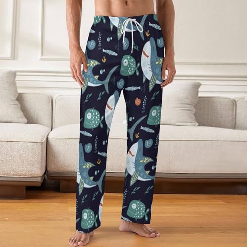 Cute Shark Comfy Pajama Pants Adjustable Sleepwear Beach Pants for Men2