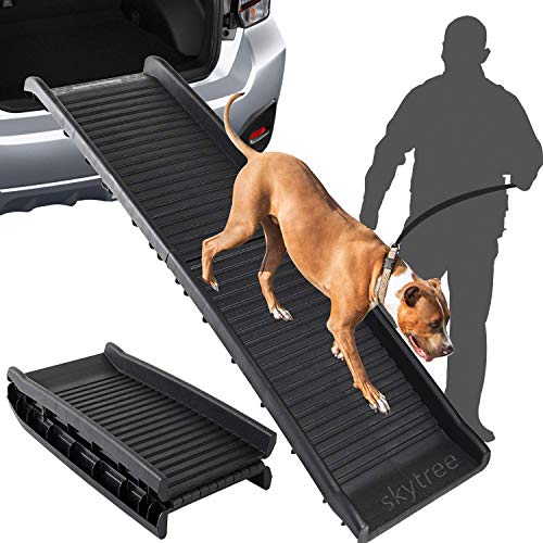 SkyTree Dog Ramp Flod, Pet Ramp for SUV, Car, Pickup Truck, Folding Dog Ramp