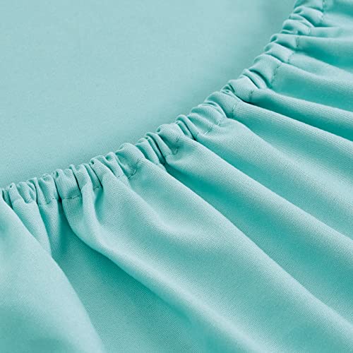 FreshCulture King Fitted Sheets, Bulk Pack of 6, Deep Pocket, Soft Microfiber Bottom Sheets for Home, Salons, Hotels, King Size Fitted Sheets Only (Spa Blue)