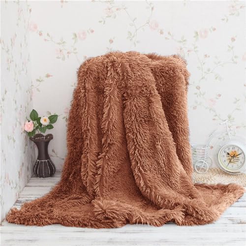 Image of Shaggy Faux Fur Fabric, Super Soft, 6 X 5 Feet (Coffee)