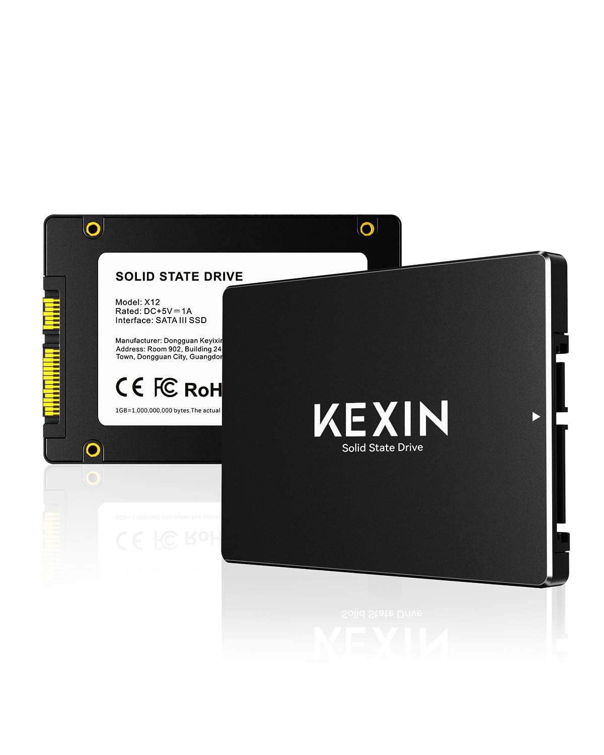 KEXIN 2,5" SATA III interne SSD 64 GB– Bis zu 280 MB/s Lese- und 250 MB/s Schreibgeschwindigkeit, High-Speed-SSD für Laptop und Desktop-PC