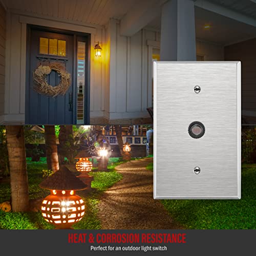 Image of ENERLITES 0.625 inch Diameter Hole Phone Cable Metal Wall Plate Oversize