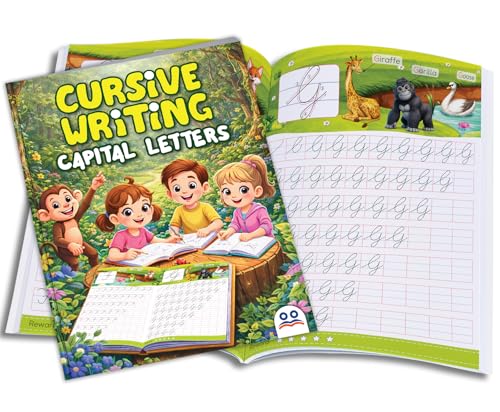 Image of Cursive Handwriting Practice Books [Box Set of 4 Books] | Premium Quality Cursive Writing Book for Kids - Alphabet ABC (Capital & Small Letters), Words & Sentences | Hand Writing Improvement Worksheet