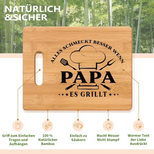 Geschenk für Papa, UV Bedrucktes Bambus Schneidebrett, Vater Papa Geschenk von Tochter Sohn zum Geburtstag Vatertag Weihnachten 4