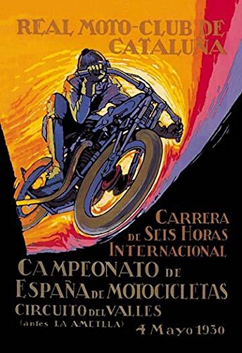 A major Spanish International championship race of motorcycles lasting six hours Poster Print by Josep Segrelles (24 x 36)