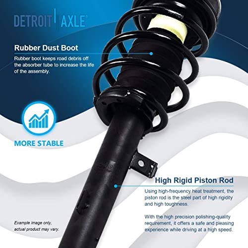Image of Detroit Axle - 4pc Struts Kit for BMW 128i 135i 325i 328i 330i 335d 335i 335is, 2 Front Struts Coil Spring Assembly 2 Rear Shock Absorbers Replacement Suspension