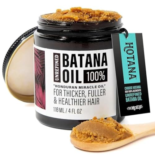 Unrefined Batana Oil for Hair Growth – Authentic & Organic Dr Sebi Batana Hair Mask from Honduras – Natural Hair Growth Oil – 4 Ounce Jar