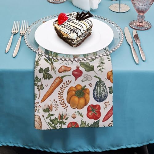 Servilletas de tela reutilizables con diseño vegetal y floral, set x4 miniatura 4