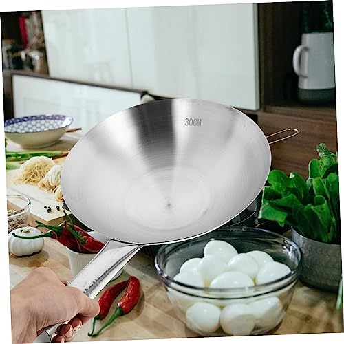 Wok de acero inoxidable con mango ergonómico miniatura 6