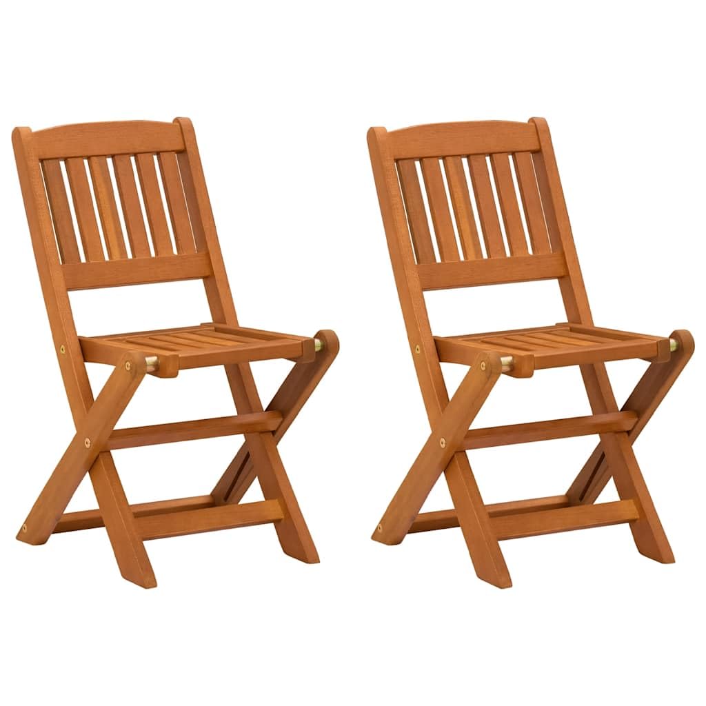 Kinder-Esszimmerstühle 2er Set aus massivem Eukalyptusholz wetterfest klappbar für Balkon Garten Terrasse Outdoor, platzsparend, stabil, bequem, mit Armlehnen, ideal für Kinder