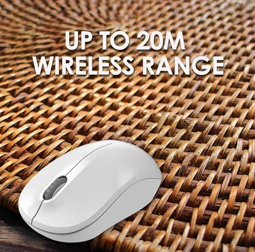 Image of Electro Wolf Polar Wireless 2.4G Optical Mouse with 12-Months Battery Life, Ambidextrous, USB Receiver for Notebook, Laptop, Computer, MacBook, Windows, MacOS (Polar)