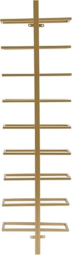 Miniatura 6 de Headery Estantes de vino de pared de 39.37 pulgadas de alto con capacidad para 9 botellas, estante colgante de exhibición de vino, soporte de vino