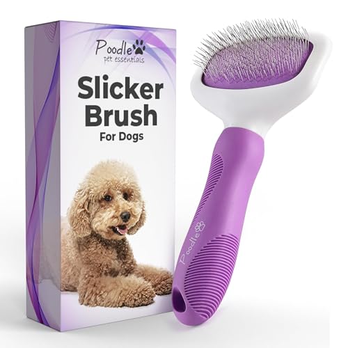 Poodle Pet Slicker Brush - For Dogs, Cats, Rabbits - Matted/Loose Fur, Knots - Suitable for...