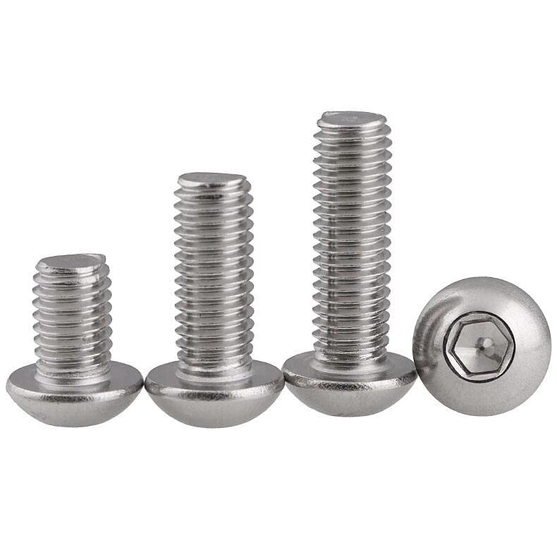Image of Rely⇒VP INDUSTRIES (Pcs-25) M6X16 mm Button Head Cap Screw Stainless Steel Grade 304 | Allen Round Mushroom Head Screw with Allen Key 1 Pc