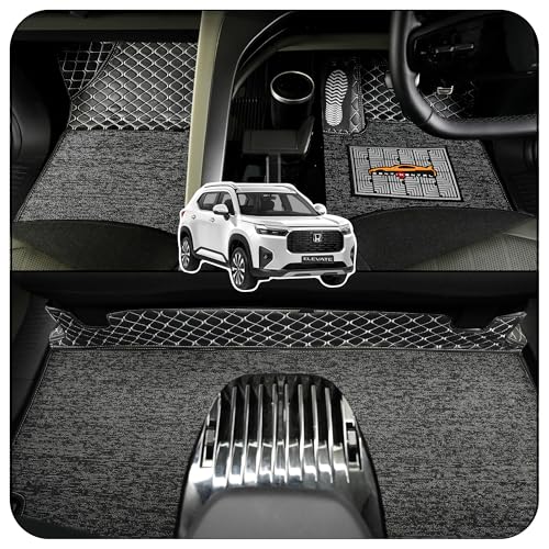 Image of CONTINENTAL [Butterfly 7D Elevate Car Mats] Luxury 7D Car Floor Mats for Elevate (2025-2026) || Scratchproof & Waterproof Elevate 7D Car Mats || Color - Black & Silver