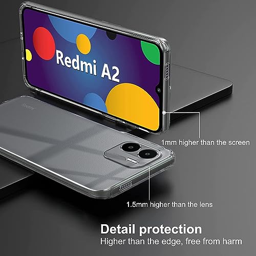 Image of Fashionury Crystal Clear Case for Redmi A2 | Yellowing Resistance | Transparent TPU Silicone | Raised Camera Lips | Slim Transparent Cover