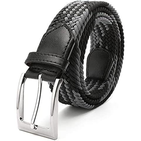 Elastic Braided Belt, Fairwin Enduring Stretch Woven Belt for Men/Women/Junior… - black - Waist(45“-48”) Cover